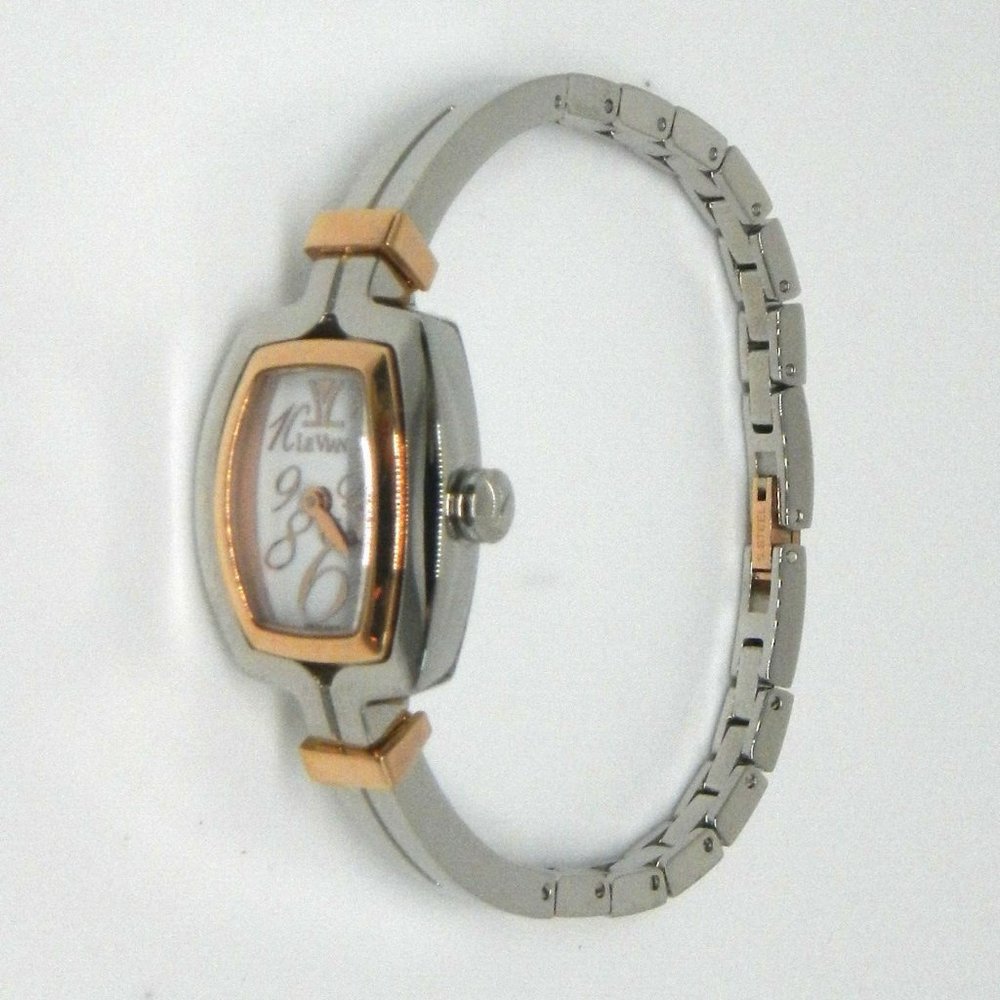 LEVIAN CUSH'N BANGLE LADIES TWO TONE STAINESS STEEL WATCH ZELA 40 RETAIL $2,549